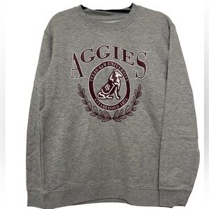 TEXAS A&M AGGIES UNISEX GREY HERITAGE LAUREL CLASSIC SWEATSHIRT SZ LARGE